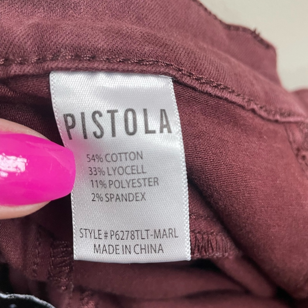 Pistola Maroon Hannah Moto Cargo High Rise Skinny Jeans - Picture 8 of 9
